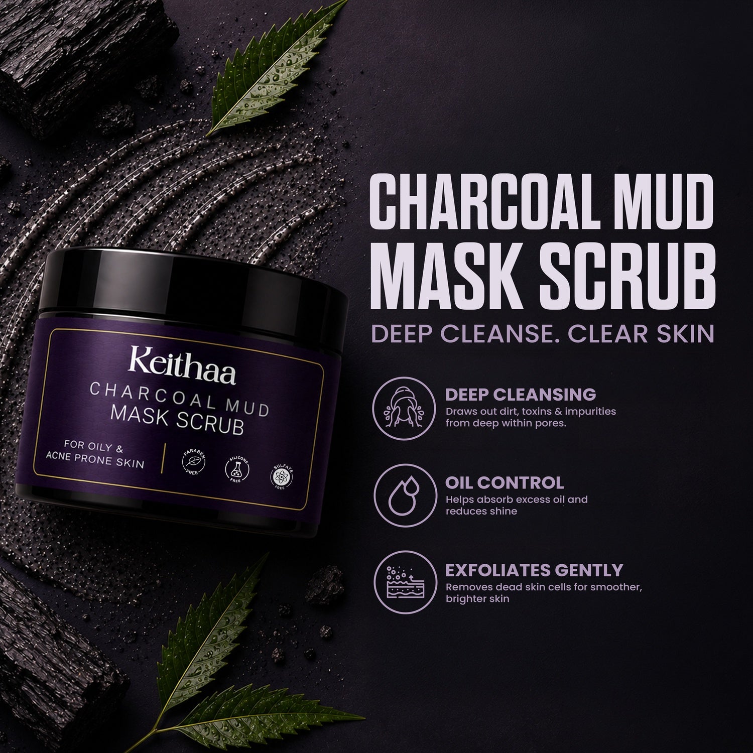 Charcoal Mud Mask Scrub